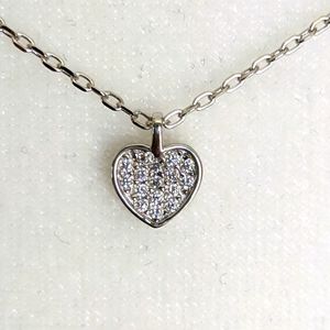 Sterling silver dainty heart necklace